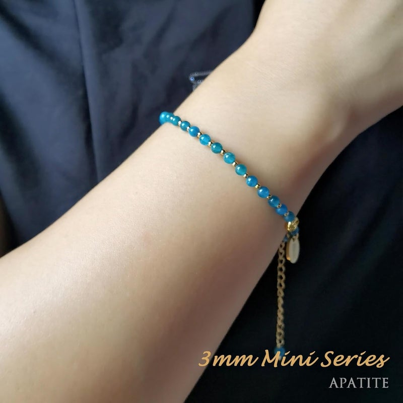 Morchic 3mm Tiny Beads Natural Gemstone Bracelet for Women, Adjustable 7.1" Energy Gem Charm Jewelry, Dainty Handmade Birthday Gift - Image 4